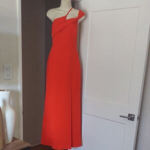 BCBGMaxAzria One-Shoulder Vibrant Orange Dress Size 8